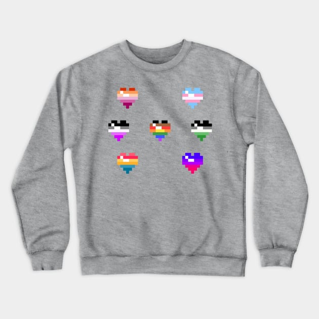 Pixel Heart - LGBT+ Pride (2023 Ensemble) T-Shirt Crewneck Sweatshirt by MintyMiamice